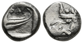 LYCIA. Phaselis. Stater (Circa 500-440 BC).
Obv: Prow of galley left in the form of forepart of boar.
Rev: ΦΑΣ.
Stern of galley right within incuse sq...