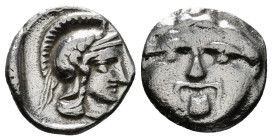 PISIDIA. Selge. Obol (Circa 350-300 BC).
Obv: Helmeted head of Athena right
Rev: Facing gorgoneion 0,98 g