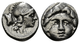 PISIDIA. Selge. Obol (Circa 350-300 BC).
Obv: Helmeted head of Athena right; astragalos to left.
Rev: Facing gorgoneion 0,89 g