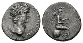 CAPPADOCIA. Caesarea. Nero (54-68). Hemidrachm.
Obv: NERO CLAVD DIVI CLAVD F CAESAR AVG GERMAN.
Laureate head right.
Rev: Nike seated right on globus,...