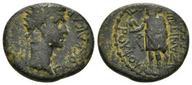 PHRYGIA, Aezanis. Gaius (Caligula). AD 37-41. Æ Radiate head right / Zeus standing left, holding eagle and scepter 4,79 g - 20,06 mm