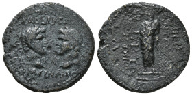 PHRYGIA, Laodicea ad Lycum. Pseudo-autonomous issue. temp. Claudius, AD 41-54. Æ Homonoia with Smyrna. Anton. Polemon, son of Zenon, priest for the fo...