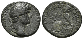 CAPPADOCIA. Tyana. Hadrian (117-138). Ae.
Obv: AVTO KAIC TPAIA AΔPIANOC CЄBACTOC.
Laureate head right.
Rev: TVANЄΩN TΩN T T IЄP ACV AVT.
Tyche seated ...