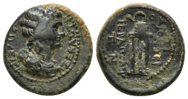 PHRYGIA. Hierapolis. Agrippina Junior, 50-59. Assarion struck under Nero. ΑΓΡΙΠΕΙΝΑ ΣΕΒΑΣΤΗ Draped bust of Agrippina the Younger to right. Rev. ΤΙ ΔΙΟ...