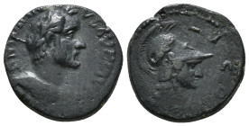 LYCAONIA. Iconium. Antoninus Pius (138-161). Ae.
Obv: ANTONINVS AVG PIVS.
Laureate, draped and cuirassed bust of Antoninus Pius right.
Rev: COL ICO.
H...