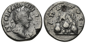 CAPPADOCIA. Caesarea. Marcus Aurelius (161-180). Didrachm.
Obv: AYTOKP ANTωNЄINOC CЄB.
Bare head right.
Rev: YΠATOC Γ.
Mount Argaeus with trees; star ...