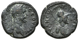 CAPPADOCIA. Tyana. Septimius Severus (193-211). Ae. Dated RY 4 (196/7).
Obv: AV Λ CЄΠ CЄOHPOC.
Laureate head of Septimius Severus right.
Rev: TVANЄωN ...