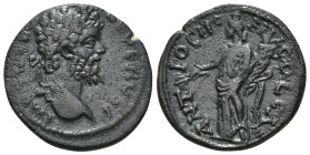 PISIDIA. Antioch. Septimius Severus (193-211). Ae.
Obv: L SEP SEV PERT AVG IMP P P.
Laureate head right.
Rev: ANTIOCH GENI COL CAE.
Tyche standing lef...