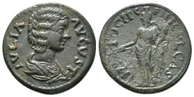 PISIDIA. Antioch. Julia Domna (Augusta, 193-217). Ae.
Obv: IVLIA AVGVSTA.
Draped bust right.
Rev: ANTIOCH GEN COL CA.
Tyche standing left, holding bra...
