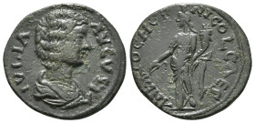 PISIDIA. Antioch. Julia Domna (Augusta, 193-217). Ae.
Obv: IVLIA AVGVSTA.
Draped bust right.
Rev: ANTIOCH GEN COL CA.
Tyche standing left, holding bra...