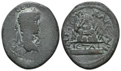 CAPPADOCIA. Caesarea. Elagabalus. (218-222 AD) AE Bronze
Rev: Laureate, draped, and cuirassed bust of Elagabalus to right. Rev. (MH)TPOΠ KAICAPIA Agal...