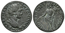 PISIDIA. Antioch. Caracalla (198-217). Ae.
Obv: IMP CAES M AVR ANTONINVS.
Laureate head right.
Rev: ANTIOCH GENI COL AS.
Tyche standing left, holding ...