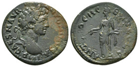 PISIDIA. Antioch. Caracalla (198-217). Ae.
Obv: IMP CAES M AVR ANTONINVS.
Laureate head right.
Rev: ANTIOCH GENI COL AS.
Tyche standing left, holding ...