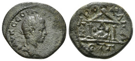 CAPPADOCIA, Caesarea-Eusebia. Severus Alexander. AD 222-235. Æ Dated RY 3 (AD 224/5). Laureate and draped bust right; c/m: radiate head of Helios righ...