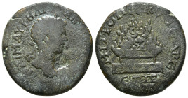 CAPPADOCIA. Caesarea. Caracalla (198-217). Ae. Dated RY 13 of Septimius Severus (204/5).
Obv: AY KAI M AYPHΛI ANTωNINOC.
Laureate head right.
Rev: MHT...