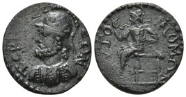 PISIDIA. Termessos. Pseudo-autonomous. Ae (2nd-3rd centuries AD).
Obv: THPMECCEΩΝ.
Helmeted and cuirassed bust of the hero Solymos left.
Rev:Hero Soly...