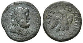 Caria, Antioch ad Maeandrum AE
Pseudo-autonomous issue, circa 30 BC-276 AD.
Diademed head of Zeus right.
Rev: ANTIOXEΩN, eagle standing facing, head l...