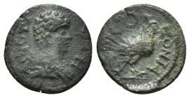 PISIDIA. Antiochia. Pseudo-autonomous (3rd century). Ae.
Obv: ANTIOCH.
Bareheaded and draped bust of Hermes right
Rev: COLONI.
Cock standing right. 1,...