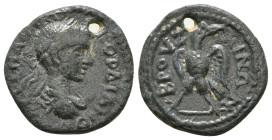 PHRYGIA. Bruzus. Gordian III (238-244). Ae.
Obv: ΑΥΤ Κ Μ ΑΝΤΩ ΓΟΡΔΙΑΝΟϹ.
Laureate, draped and cuirassed bust right.
Rev: ΒΡΟΥΖΗΝΩΝ.
Eagle standing fac...