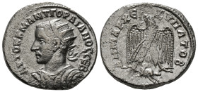 SELEUCIS & PIERIA. Antioch. Gordian III (238-244). Tetradrachm.
Obv: AVTOK K M ANT ΓOPΔIANOC CЄB.
Radiate, draped and cuirassed bust left.
Rev: ΔHMAPX...