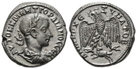 SELEUCIS & PIERIA. Antioch. Gordian III (238-244). Tetradrachm.
Obv: ΑVΤΟΚ Κ Μ ΑΝΤ ΓΟΡΔΙΑΝΟC CЄΒ.
Laureate, draped and cuirassed bust right.
Rev: ΔHMA...