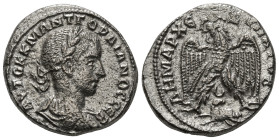 SELEUCIS & PIERIA. Antioch. Gordian III (238-244). Tetradrachm.
Obv: ΑVΤΟΚ Κ Μ ΑΝΤ ΓΟΡΔΙΑΝΟC CЄΒ.
Laureate, draped and cuirassed bust right.
Rev: ΔHMA...