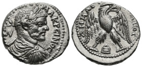 MESOPOTAMIA. Edessa. Macrinus (217-218). Tetradrachm.
Obv: ΑΥ Κ Μ ΟΠЄΛ CЄ ΜΑΚΡЄΙΝΟC.
Laureate, draped and cuirassed bust right.
Rev: ΔΗΜΑΡΧ ЄΞ ΥΠΑΤΟC....
