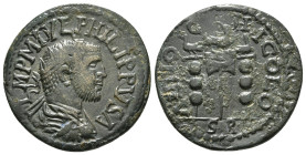 PISIDIA, Antiochia .Philip I, 244-249 AD. AE
MP M IVL PHILIPPVS A Radiate, draped and cuirassed bust of Philip to right
Rev. ANTIO-CHI C/OLON / S-R Ve...
