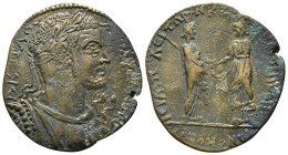 PHRYGIA. Hierapolis. Valerian I (253-260). Ae Obv : ΑΥ Κ Π Λ ΟΥΑΛΕΡΙΑΝΟϹ , laureate and cuirassed bust of Valerian right wearing aegis from which two ...