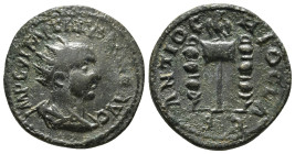 Pisidia, Antioch. Trebonianus Gallus for Volusian (Augustus) AE Obv: IMP C VMP CALVSSIAND AVG; radiate, draped and cuirassed bust of Volusian, right, ...