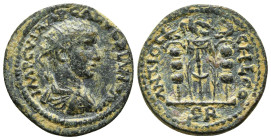 Pisidia, Antioch. Trebonianus Gallus for Volusian (Augustus) AE Obv: IMP C VMP CALVSSIAND AVG; radiate, draped and cuirassed bust of Volusian, right, ...