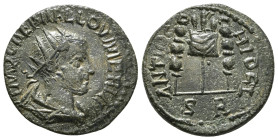 PISIDIA, Antioch. Valerian I,253-260 AD. AE. Obv: IMP CAE P AE[...]. Radiate, draped and cuirassed bust of Valerian I, right. Rev: ANTIOCHO CL around,...