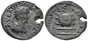 PONTUS, Neocaesarea. Gallienus. AD 253-268. Æ Actian Games issue. Dated CY 199 (AD 262/3). Laureate, draped, and cuirassed bust right, seen from behin...