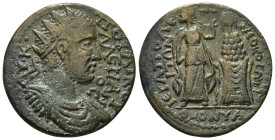 PHRYGIA. Hierapolis. Valerian I (253-260). Ae. Homonoia issue with Sardis.
Obv: ΑΥ Κ ΠΟΥ ΛΙΚ ΟΥΑΛЄΡΙΑΝΟϹ.
Radiate, draped and cuirassed bust right.
Re...