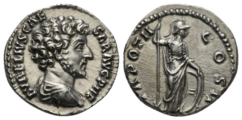 MARCUS AURELIUS (Caesar, 139-161). Denarius. Rome.
Obv: AVRELIVS CAESAR AVG PII ...