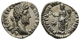 COMMODUS (177-192). Denarius. Rome.
Obv: L AEL AVREL COMM AVG P FEL.
Laureate head right.
Rev: P M TR P XVII IMP VIII COS VII P P.
Fides standing left...