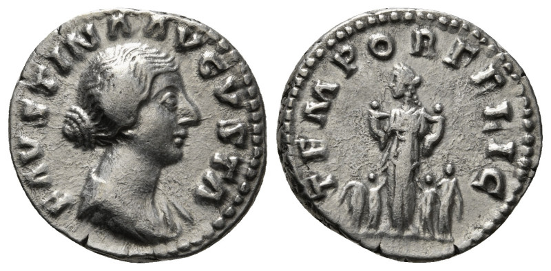 FAUSTINA II (Augusta, 147-176). Denarius. Rome.
Obv: FAVSTINA AVGVSTA.
Draped bu...
