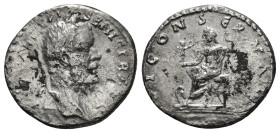 PESCENNIUS NIGER (193-194). Denarius. Antioch.
Obv: IMP CAES C PESEN NI[...].
Laureate head right.
Rev: IOVI CONSERVATORI.
Jupiter seated left, ho...
