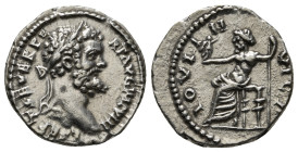 Septimius Severus (AD 193-211). AR denarius. Laodicea, AD 194. L SEPT SEV PERT AVG IMP II, laureate head of Septimius Severus right / IOVI N VICT, Jup...