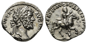 SEPTIMIUS SEVERUS (193-211). Denarius. Rome.
Obv: L SEPT SEV PERT AVG IMP VIII.
Laureate head right.
Rev: ADVENTVI AVG FELICISSIMO.
Septimius Severus ...