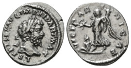 SEPTIMIUS SEVERUS (193-211). Denarius. Laodicea ad Mare.
Obv: L SEPT SEV AVG IMP XI PART MAX.
Laureate head right.
Rev: VICT PARTHICAE.
Victory advanc...
