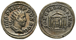 PHILIP I 'THE ARAB' (244-249). Antoninianus. Rome. Saecular Games/1000th Anniversary of Rome issue.
Obv: IMP PHILIPPVS AVG.
Radiate, draped and cuiras...