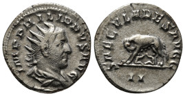 PHILIP I 'THE ARAB' (244-249). Antoninianus. Rome. Saecular Games/1000th Anniversary of Rome issue.
Obv: IMP PHILIPPVS AVG.
Radiate, draped and cuiras...