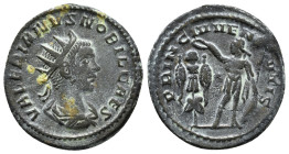 VALERIAN II (Caesar, 256-258). Antoninianus. Samosata.
Obv: VALERIANVS NOBIL CAES.
Radiate, draped and cuirassed bust right.
Rev: PRINC IVVENTVTIS.
Va...