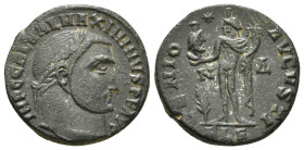 MAXIMINUS DAIA (310-313). Follis. Alexandria.
Obv: IMP C GAL VAL MAXIMINVS P F AVG.
Laureate head right.
Rev: GENIO AVGVSTI / N - A / ALE.
Genius stan...
