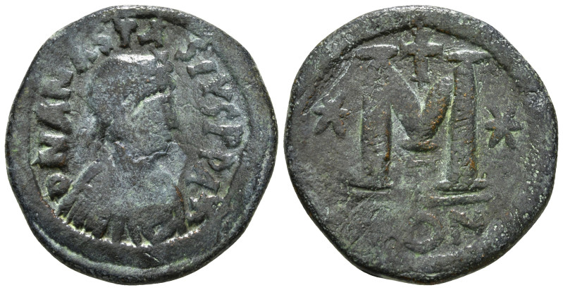 ANASTASIUS I (491-518). Follis. Constantinople.
Obv: D N ANASTASIVS P P AVG.
Dia...