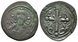 ANONYMOUS FOLLES. Class I. Attributed to Nicephorus III Botaniates (1078-1081).
Obv: IC - XC.
Facing bust of Christ Pantokrator.
Rev: Latin cross with...