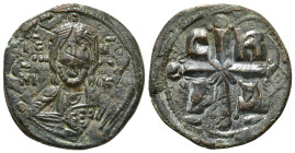ROMANUS IV DIOGENES (1068-1071). Follis. Constantinople.
Obv: IC - XC / NI - KA.
Facing bust of Christ Pantokrator.
Rev: C - R / P - Δ.
Cross, with sa...