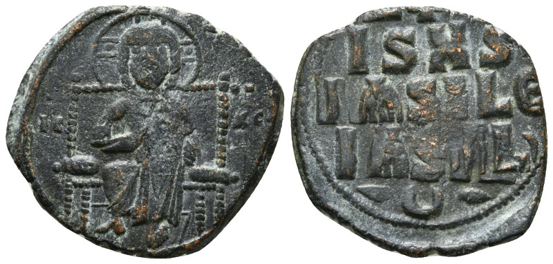 ANONYMOUS FOLLES. Class D. Time of Constantine IX (Circa 1042-1055). Follis. Con...