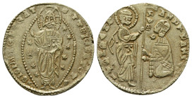ISLAMIC. Beyliks of Western Asia Minor. Debased GOLD Ducat (After AD 1348). Late 'K' Series. Imitating a Venetian Ducat of Andrea Dandolo (1344-1354)....